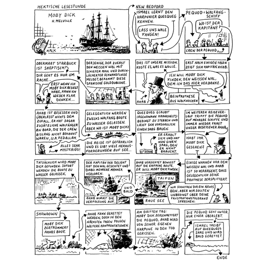 Druck Hektische Lesestunde 12 Moby Dick im Umschlag