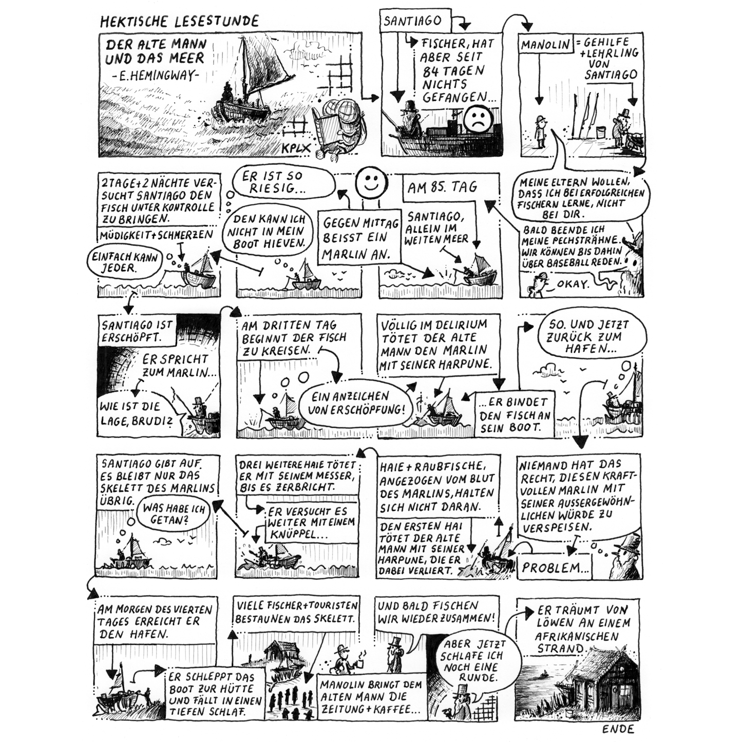 Print Hectic Reading Hour 9 The Old Man and the Sea in the cover