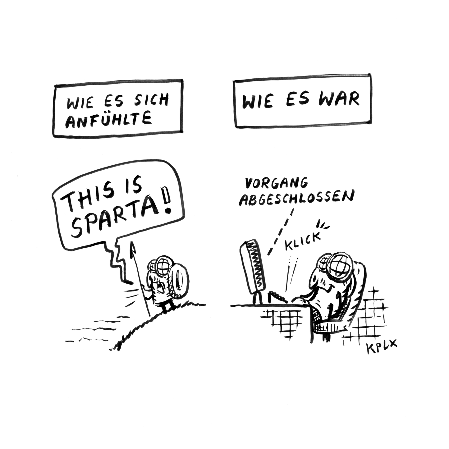 Druck Vorgang im Umschlag